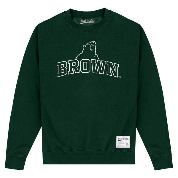 Brown University Bear Outline Sweatshirt - Forest Green