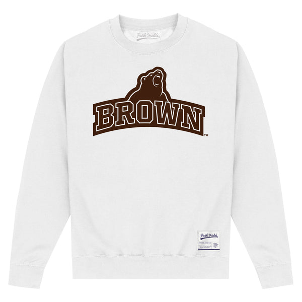 Brown University Bear Outline Sweatshirt - White