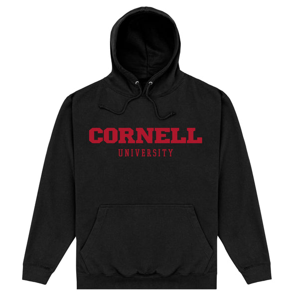 Cornell University Script Black Hoodie