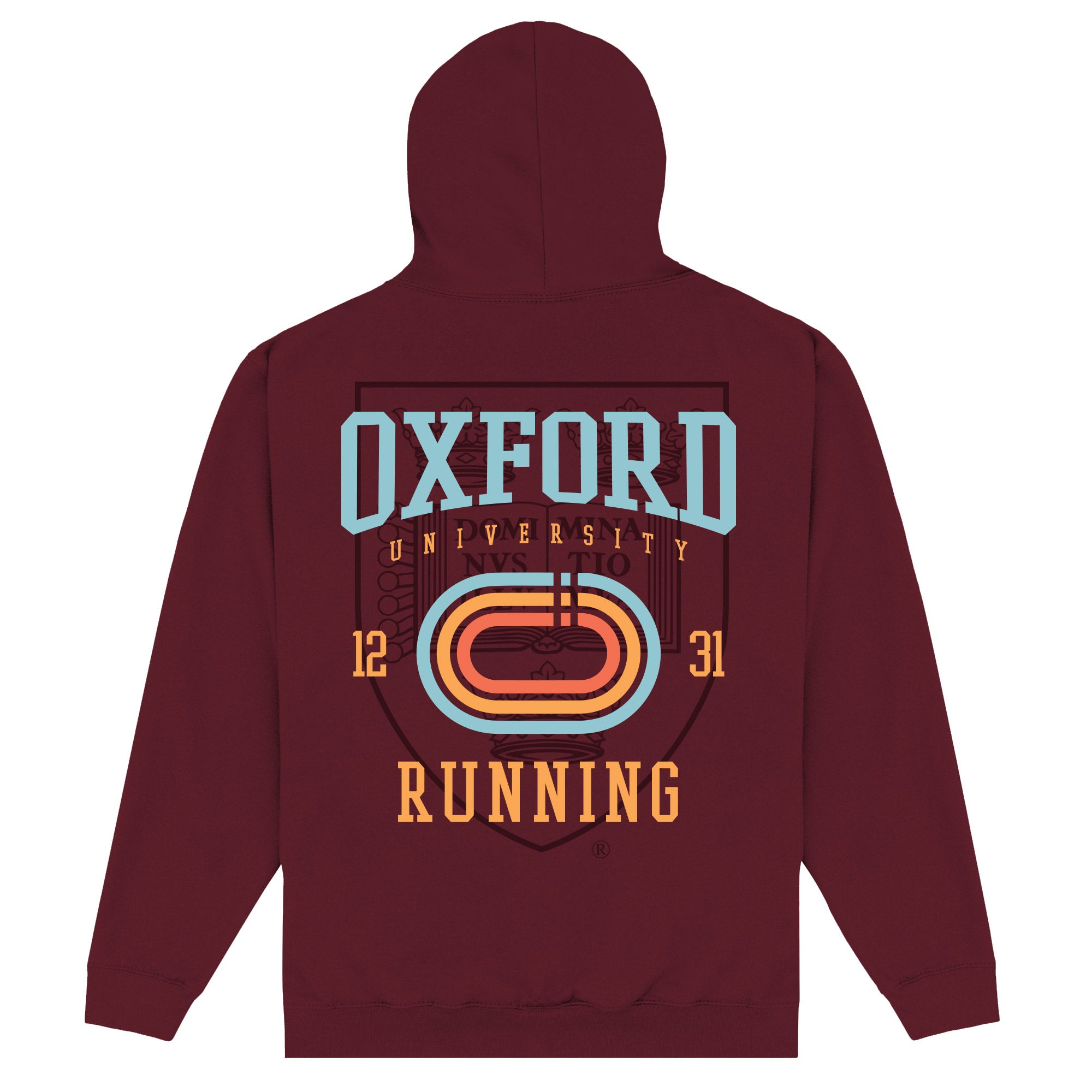 Oxford University Running Hoodie - Burgundy