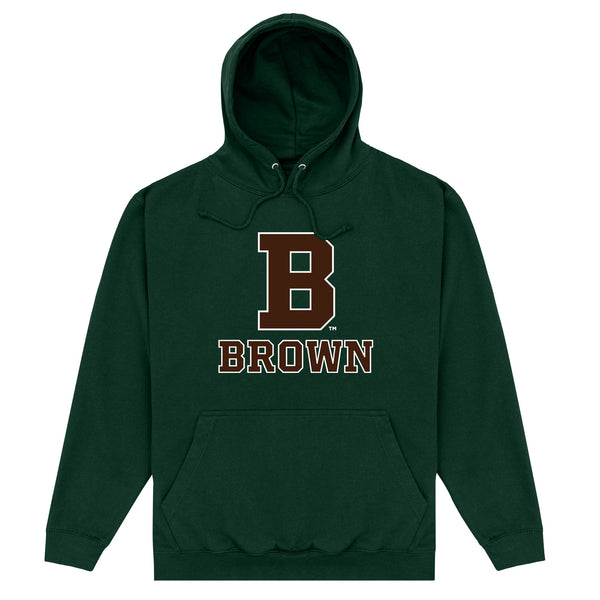 Brown University Initial Hoodie - Forest Green