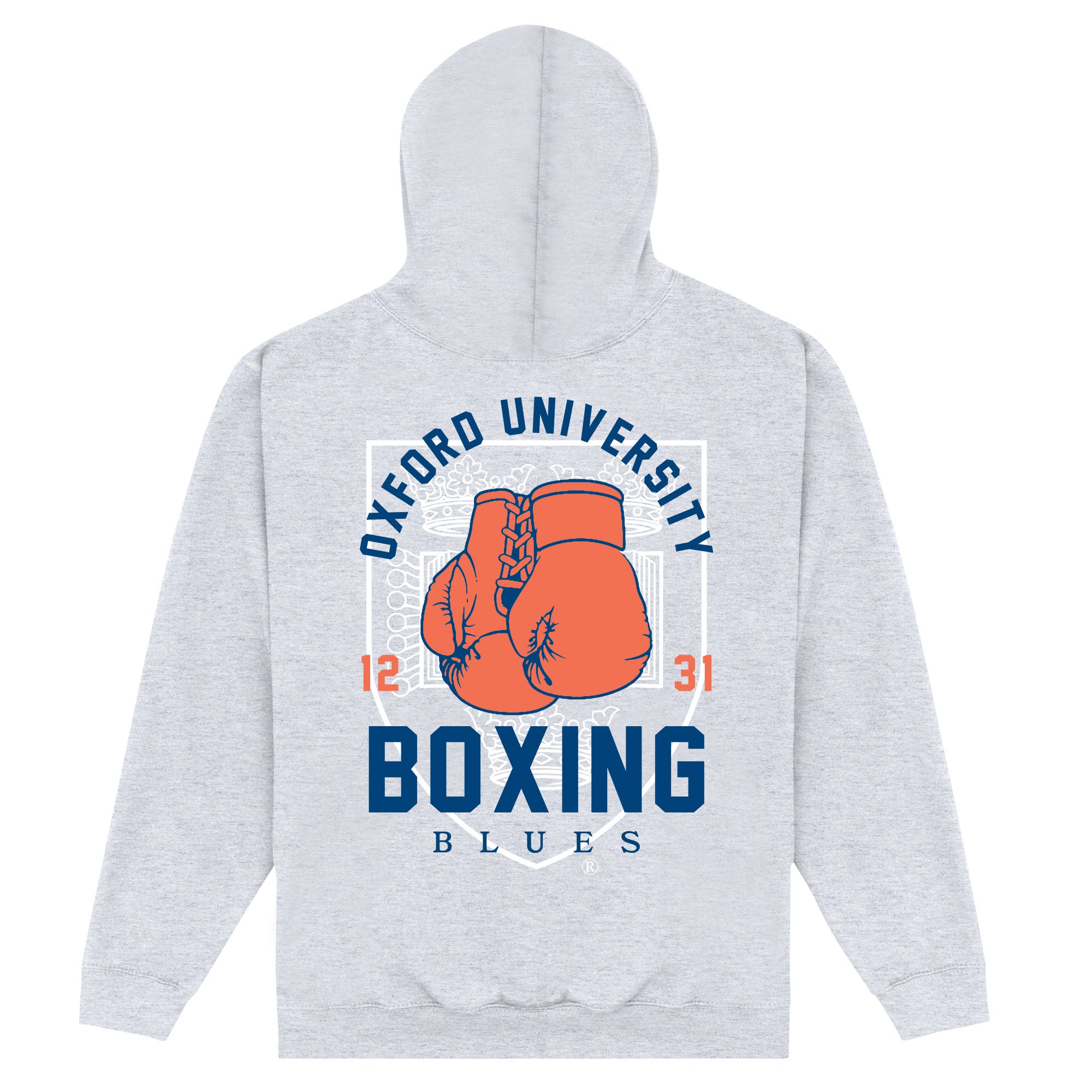 Oxford University Boxing Hoodie - Heather Grey