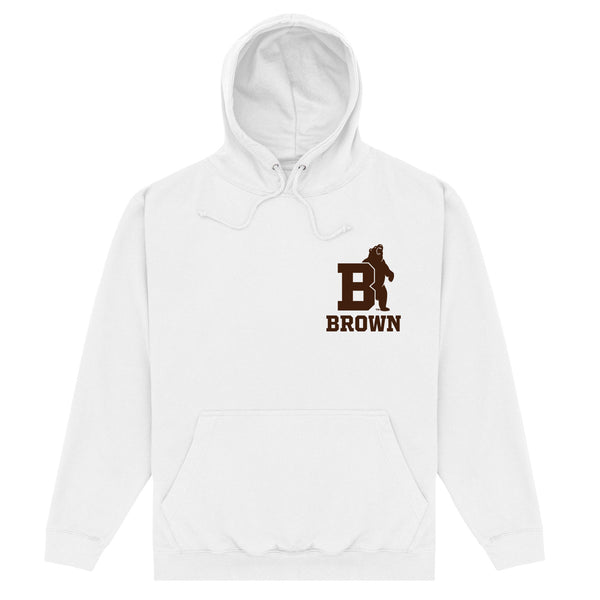 Brown University Small Initial Hoodie - White