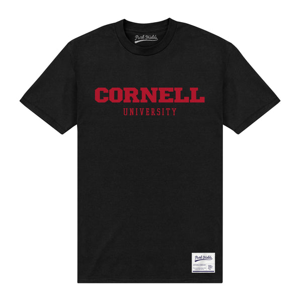 Cornell University Script Black T-Shirt