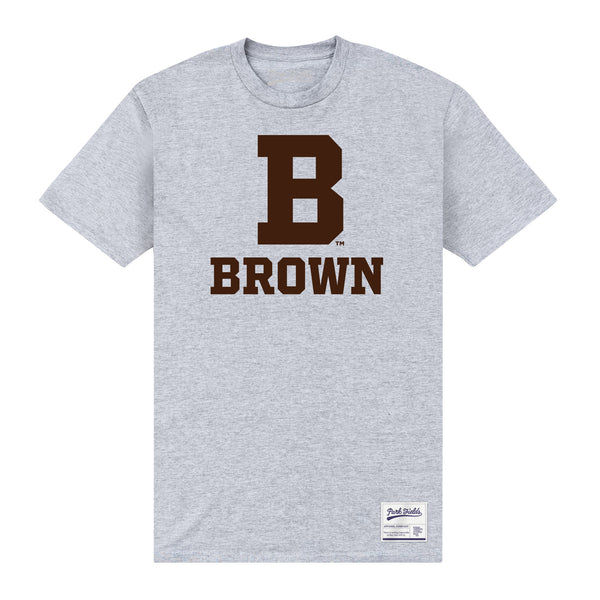Brown University Initial T-Shirt - Heather Grey