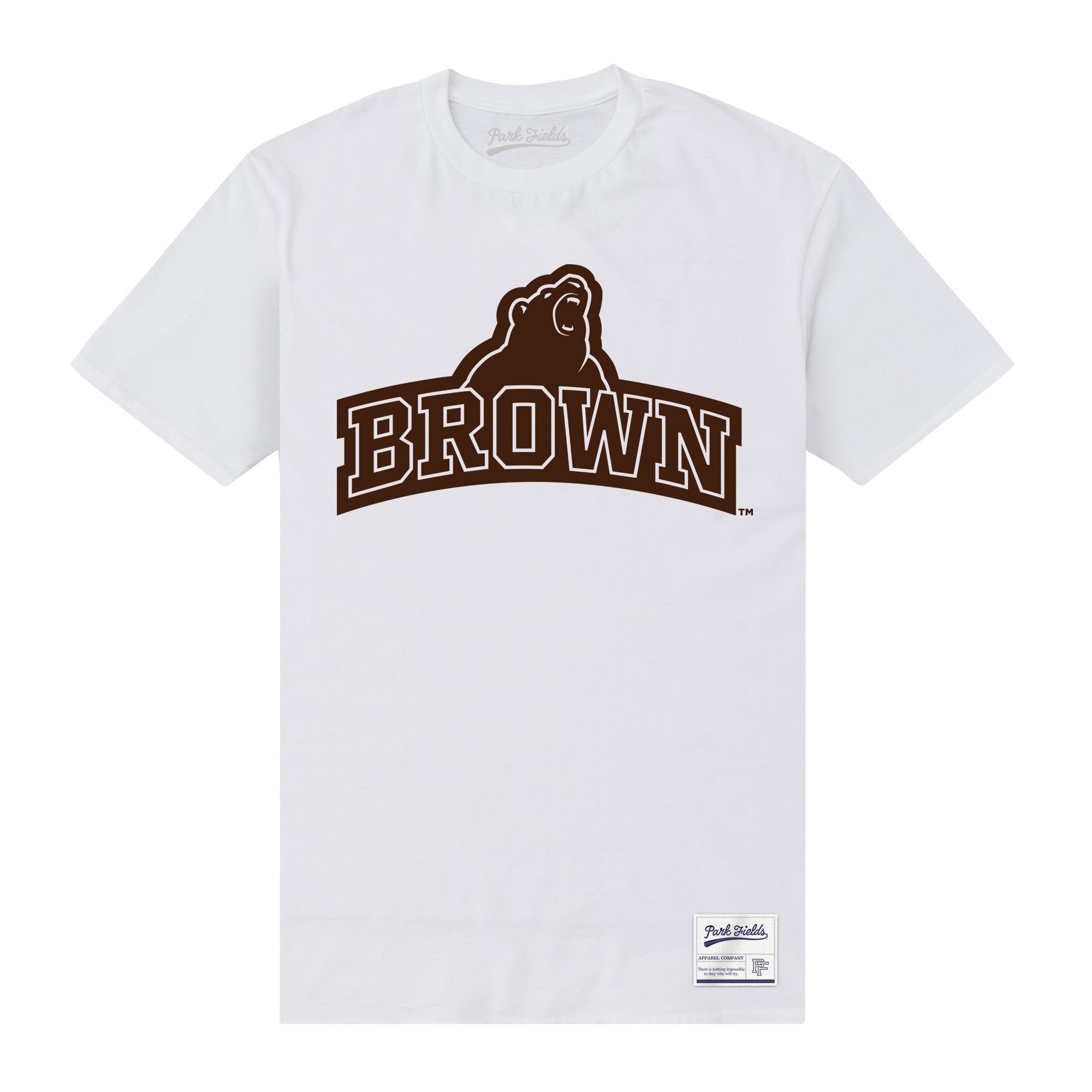 Brown University Bear Outline T-Shirt - White